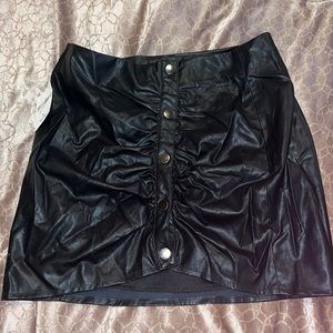 Forever 21 Large Leather Button up skirt with ruching